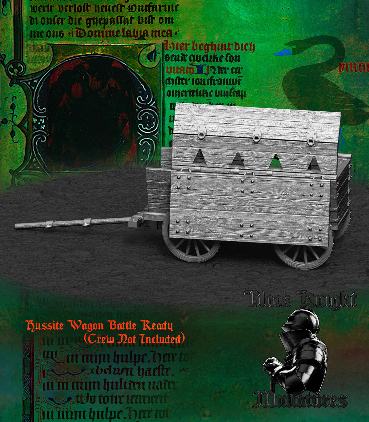 15th Century Hussite War Wagon Deployed | Black Knight Miniatures 28mm Historical Wargaming Miniatures