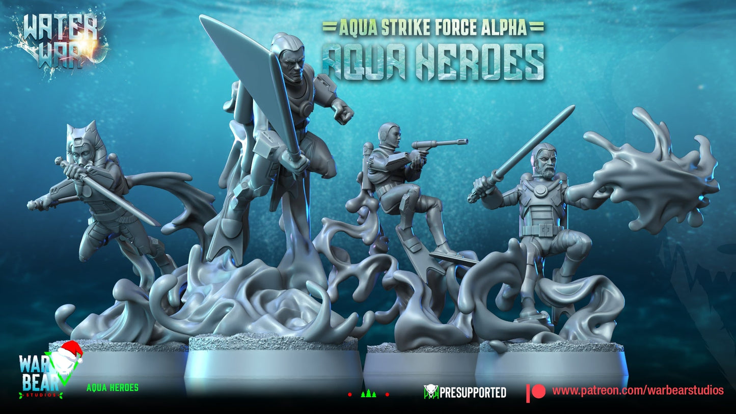 Water War Aqua Heroes | Warbear Studios 28mm SciFi Wargaming Miniatures Role Playing Miniatures