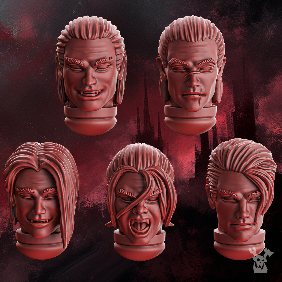 Crimson Wings Male Heads | DakkaDakka.store Grimdark Wargaming Miniatures Role Playing Miniatures
