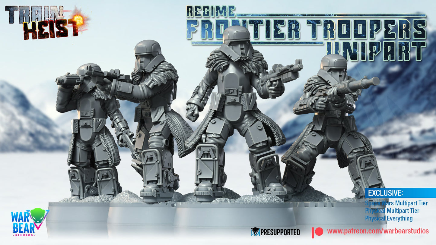 Train Heist Regime Frontier Troopers Monopose | Warbear Studios 28mm SciFi Wargaming Miniatures Role Playing Miniatures