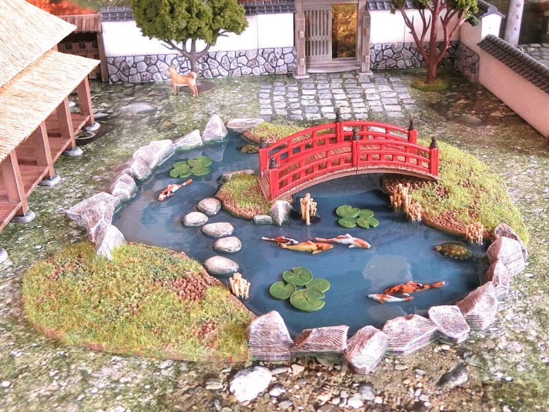 Feudal Japan Pond Set | 3DAlienWorlds Fantasy and Historical Wargaming Terrain Role Playing Miniatures