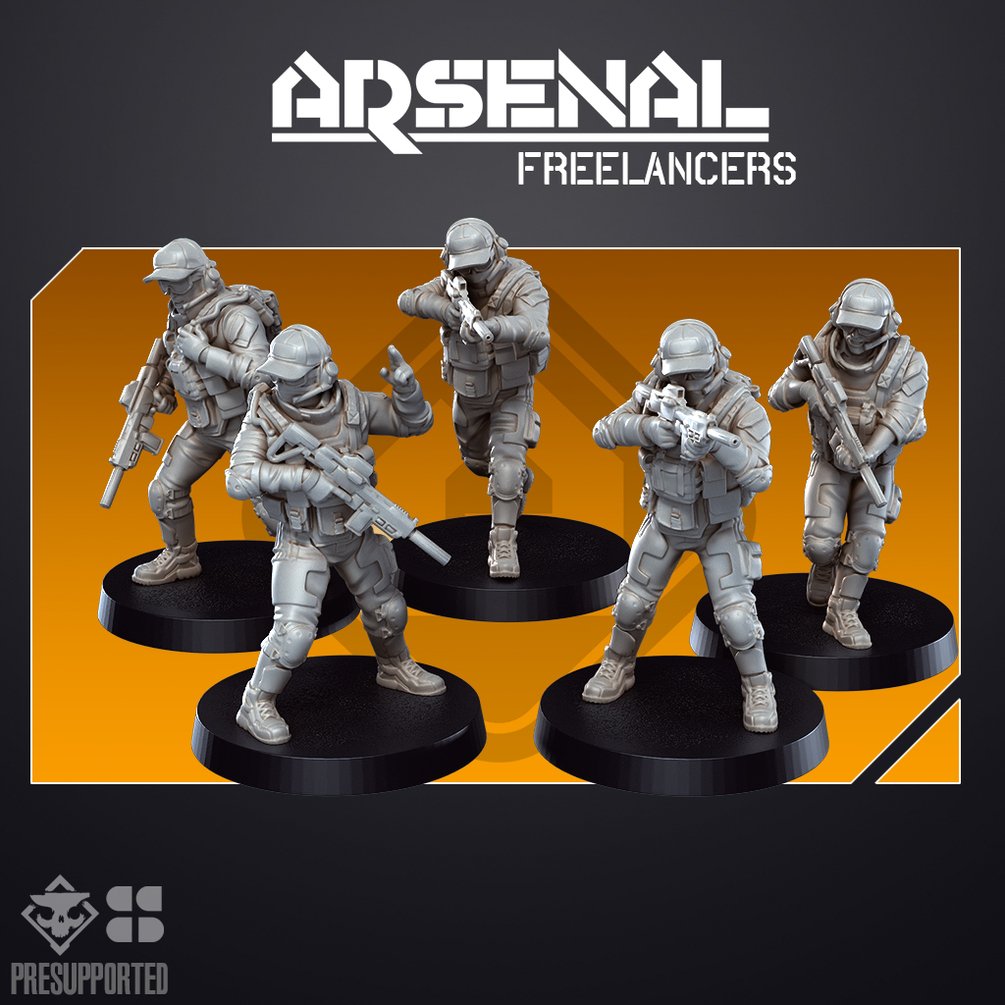 ARSENAL INFANTRY: Freelancers | Skullforge Studios 32mm Wargaming Miniatures Role Playing Miniatures