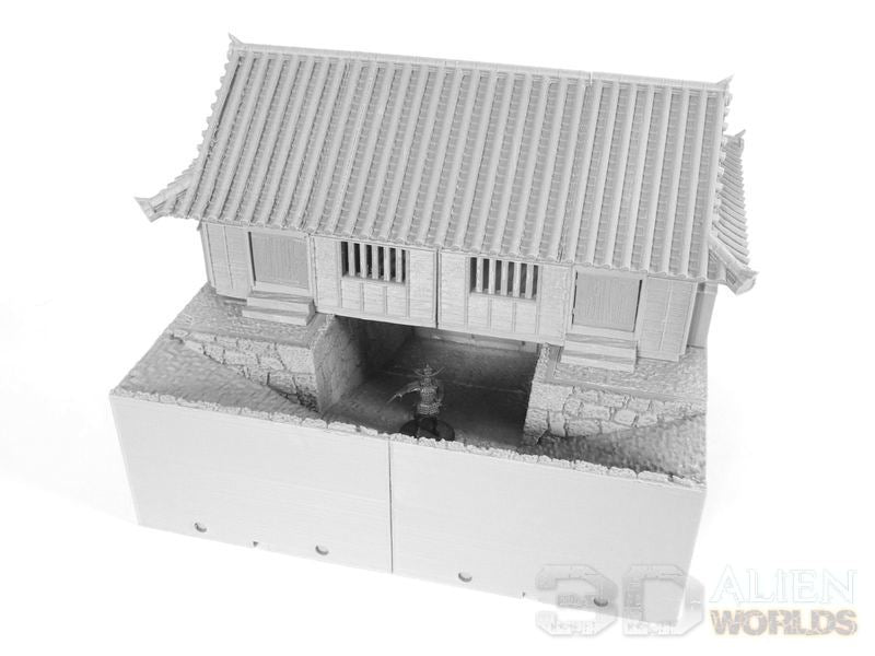 Feudal Japan Castle Wall Gate Tower | 3DAlienWorlds Fantasy and Historical Wargaming Terrain Role Playing Miniatures