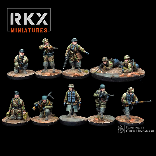Fallschirmjager Rifle Squad | RKX Miniatures 28mm WW2 Wargaming Miniatures Role Playing Miniatures