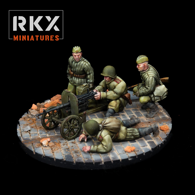 Soviet SG43 Team | RKX Miniatures 28mm WW2 Wargaming Miniatures Role Playing Miniatures