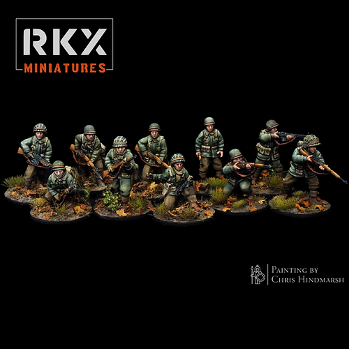 Late War US Infantry Squad 2 | RKX Miniatures 28mm WW2 Wargaming Miniatures Role Playing Miniatures