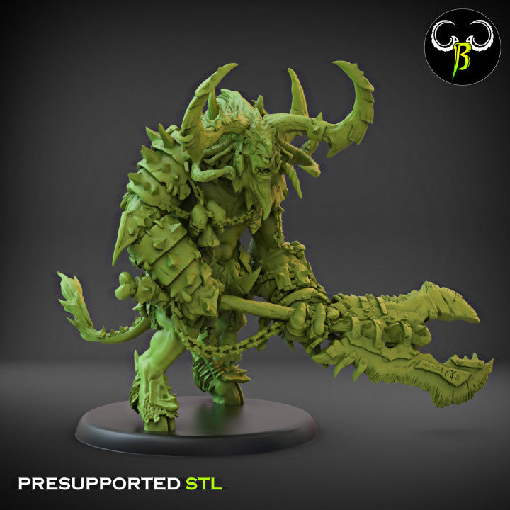 Fallen Beasts Horned Warlord | Claybeast Creations 28mm Fantasy Wargaming Miniatures Role Playing Miniatures