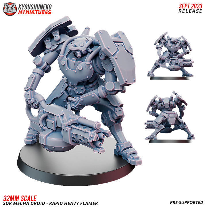 Sikh Desert Raiders Mecha Droid Heavy Flamer | Kyoushuneko 32mm Grimdark Wargaming Miniatures Role Playing Miniatures