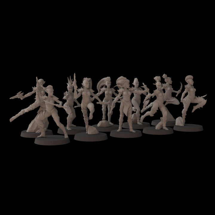Space Elves Shadowrunners | Fantasy Cult 32mm Grimdark Wargaming Miniatures Role Playing Miniatures