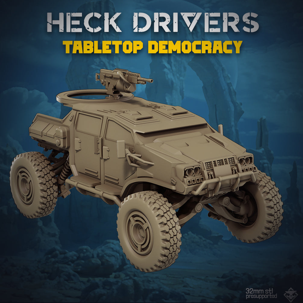 Heckdivers: Democratic Delivery Car | Skullforge Studios 32mm Wargaming Miniatures Role Playing Miniatures