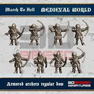Medieval West European Armored Bows | 3DBreed 15mm Wargaming Miniatures Role Playing Miniatures