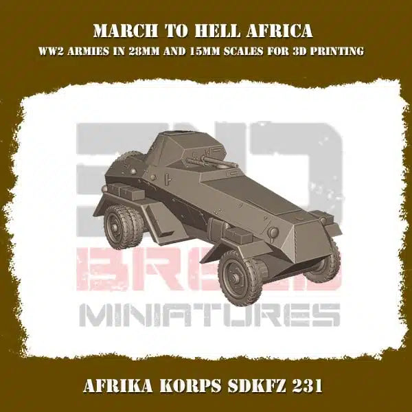 WW2 AFRICA KORPS SDKFZ 231 | 3DBreed 15mm Wargaming Miniatures