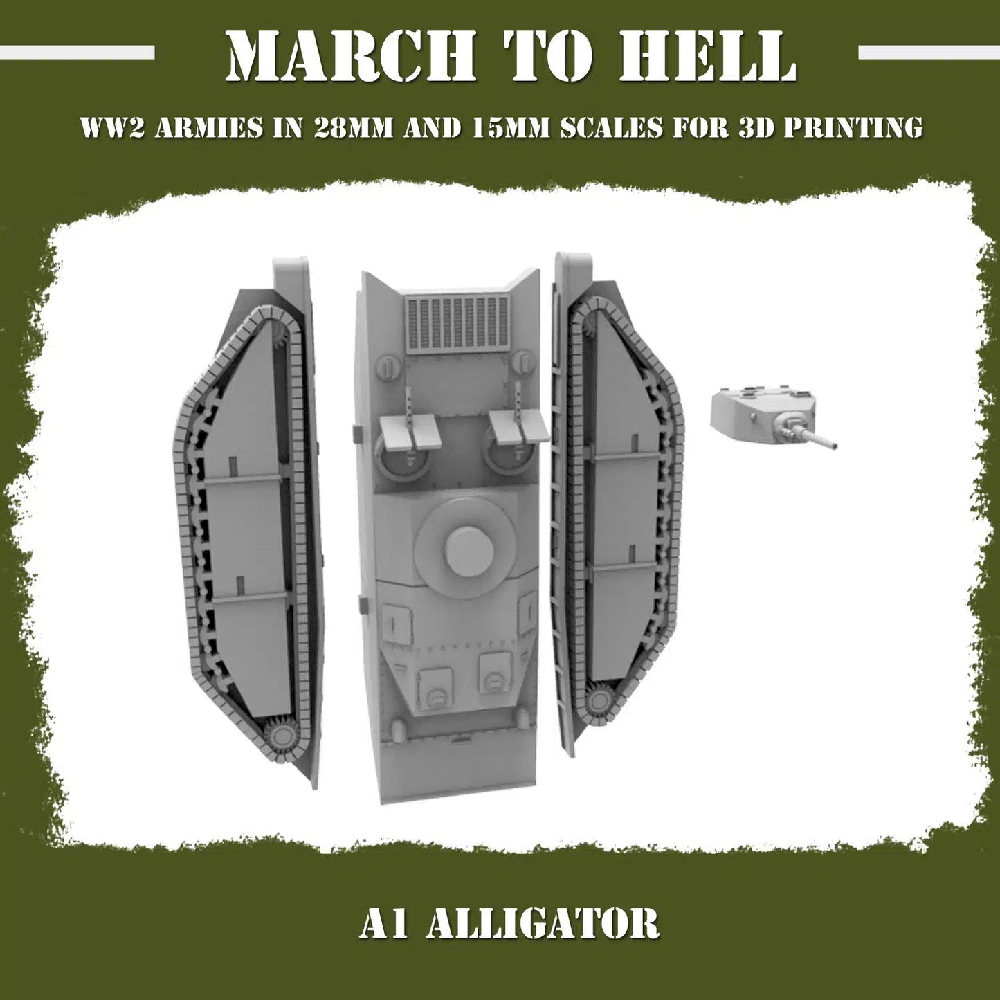 WW2 UNITES STATES MARINES (USM) A1 ALLIGATOR | 3DBreed 15mm Wargaming Miniatures