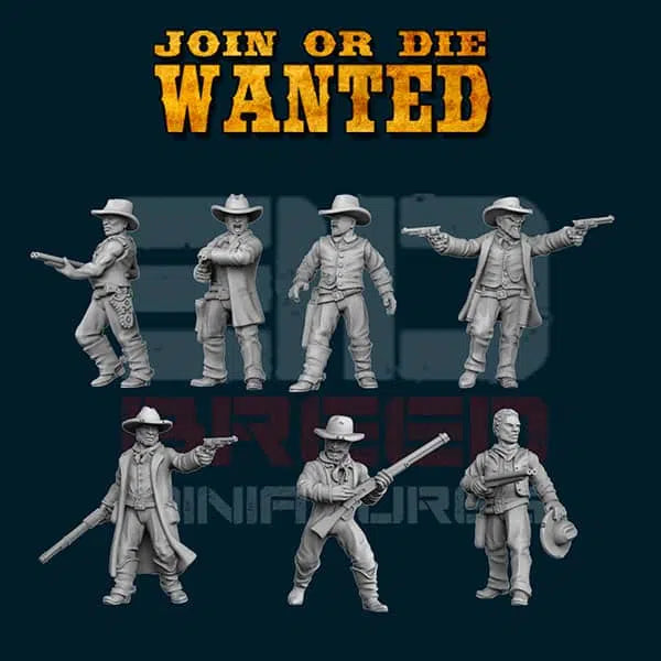 JOIN OR DIE WANTED BLAXPLOTATION | 3D Breed 28mm Wild West Wargaming Miniatures