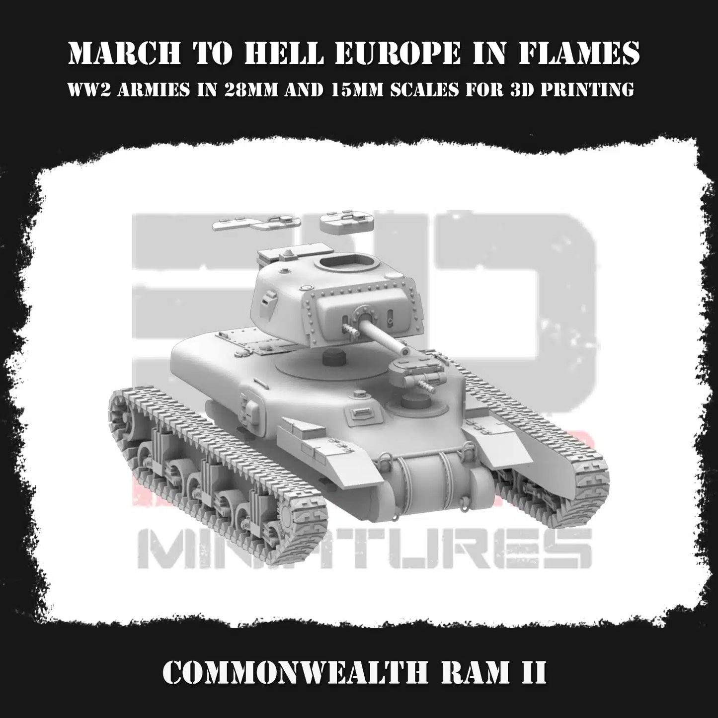 WW2 COMMONWEALTH RAM II | 3DBreed 15mm Wargaming Miniatures