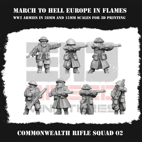 WW2 WINTER GREAT BRITAIN RIFLE SQUAD 02 | 3DBreed 15mm Wargaming Miniatures