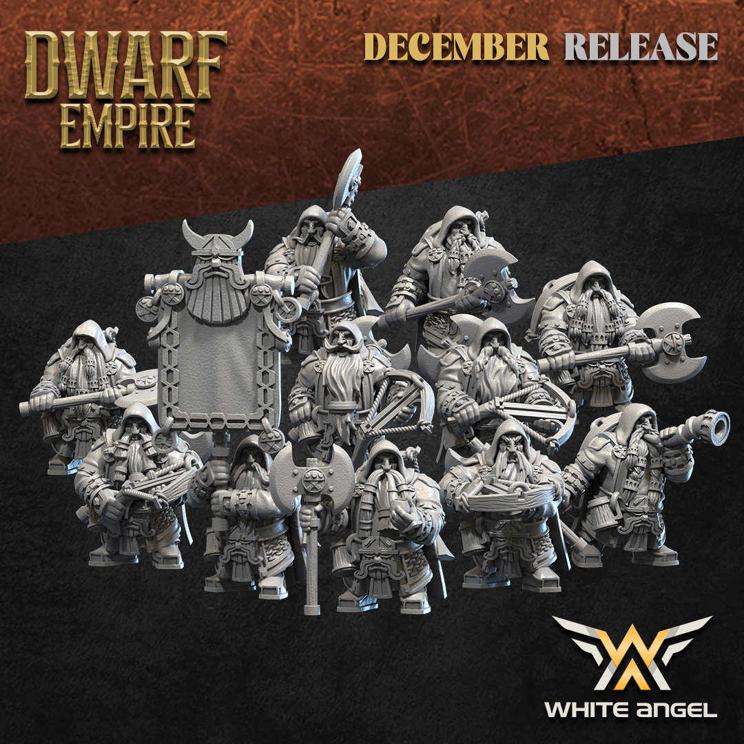 Dwarf Empire Rangers Unit | White Angel 28/32mm Fantasy Wargaming Miniatures