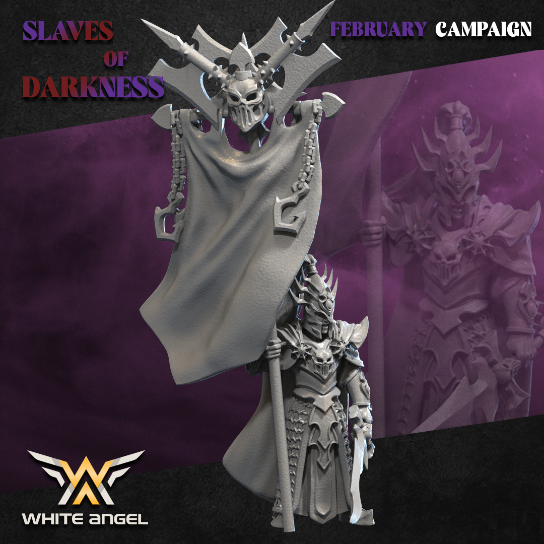 Dark Elf Battle Standard Bearer | White Angel 28/32mm Fantasy Wargaming Miniatures