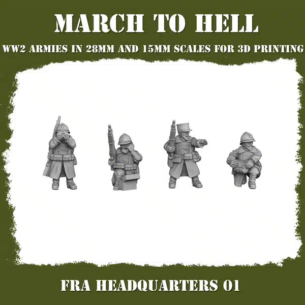 WW2 FRENCH ARMY HQ 02 | 3DBreed 15mm Wargaming Miniatures