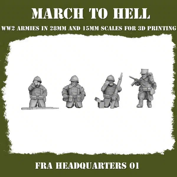 WW2 FRENCH ARMY HQ 01 | 3DBreed 15mm Wargaming Miniatures