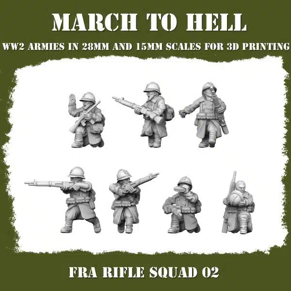 WW2 FRENCH ARMY SQUAD | 3DBreed 15mm Wargaming Miniatures