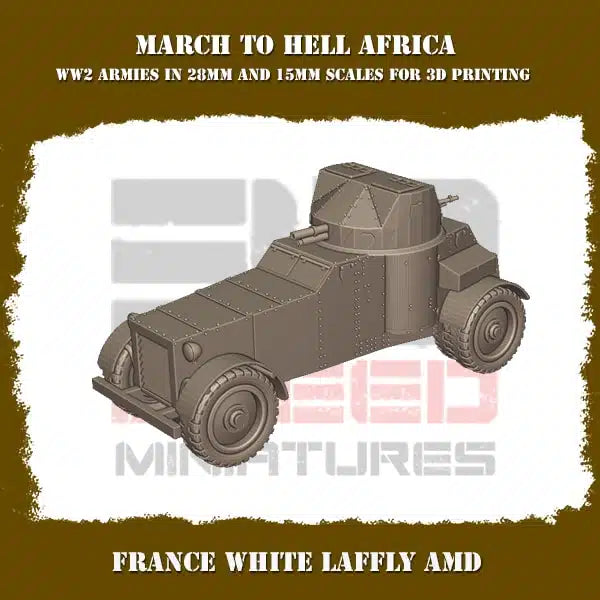 WW2 FRENCH FOREIGN LEGION WHITE LAFFLY AMD 50 | 3DBreed 15mm Wargaming Miniatures