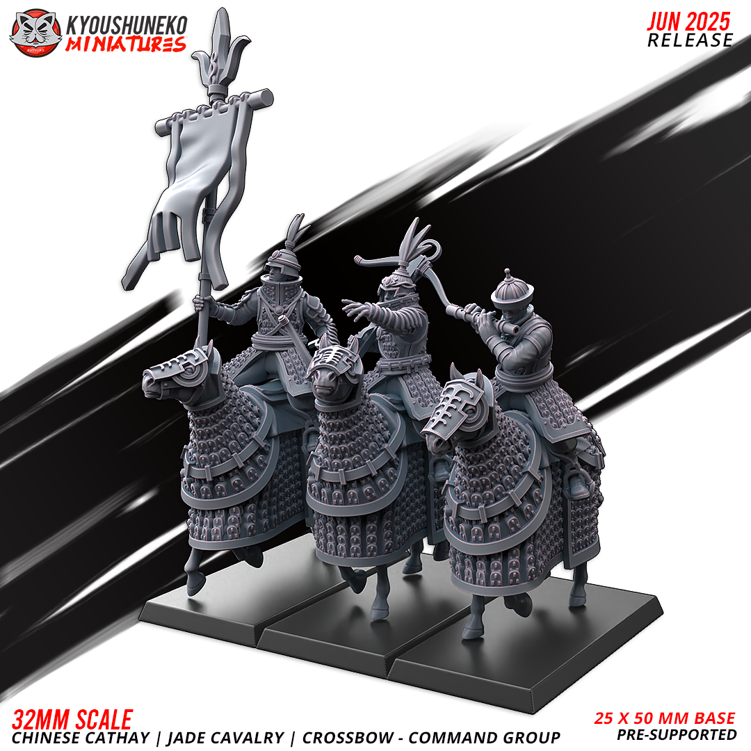 Cathay Jade Cavalry Crossbows | Kyoushuneko 28/32mm Fantasy Wargaming Miniatures Role Playing Miniatures