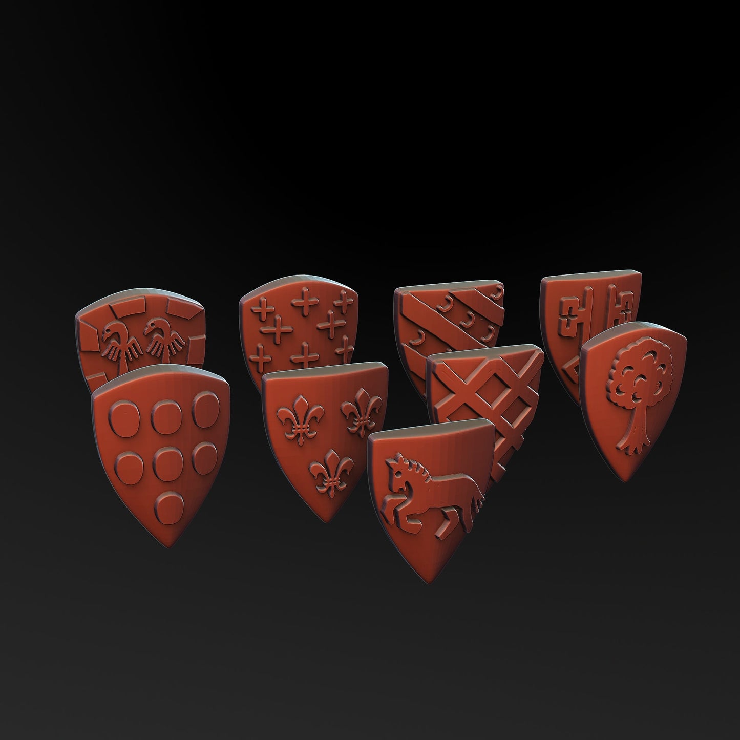 Medieval Shields Pack - French Knights | 3DBreed 15mm Wargaming Miniatures Role Playing Miniatures