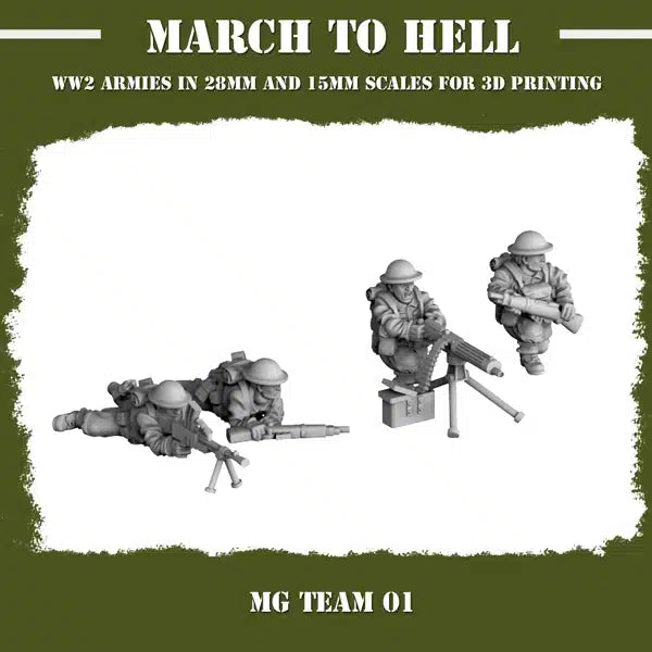 WW2 BRITISH GB MG TEAM | 3DBreed 15mm Wargaming Miniatures
