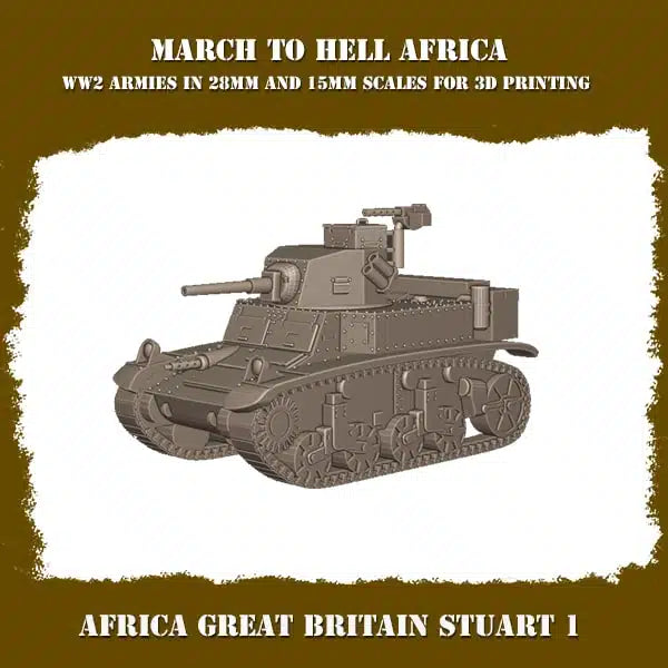 WW2 BRITISH ARMY AFRICA STUART | 3DBreed 15mm Wargaming Miniatures
