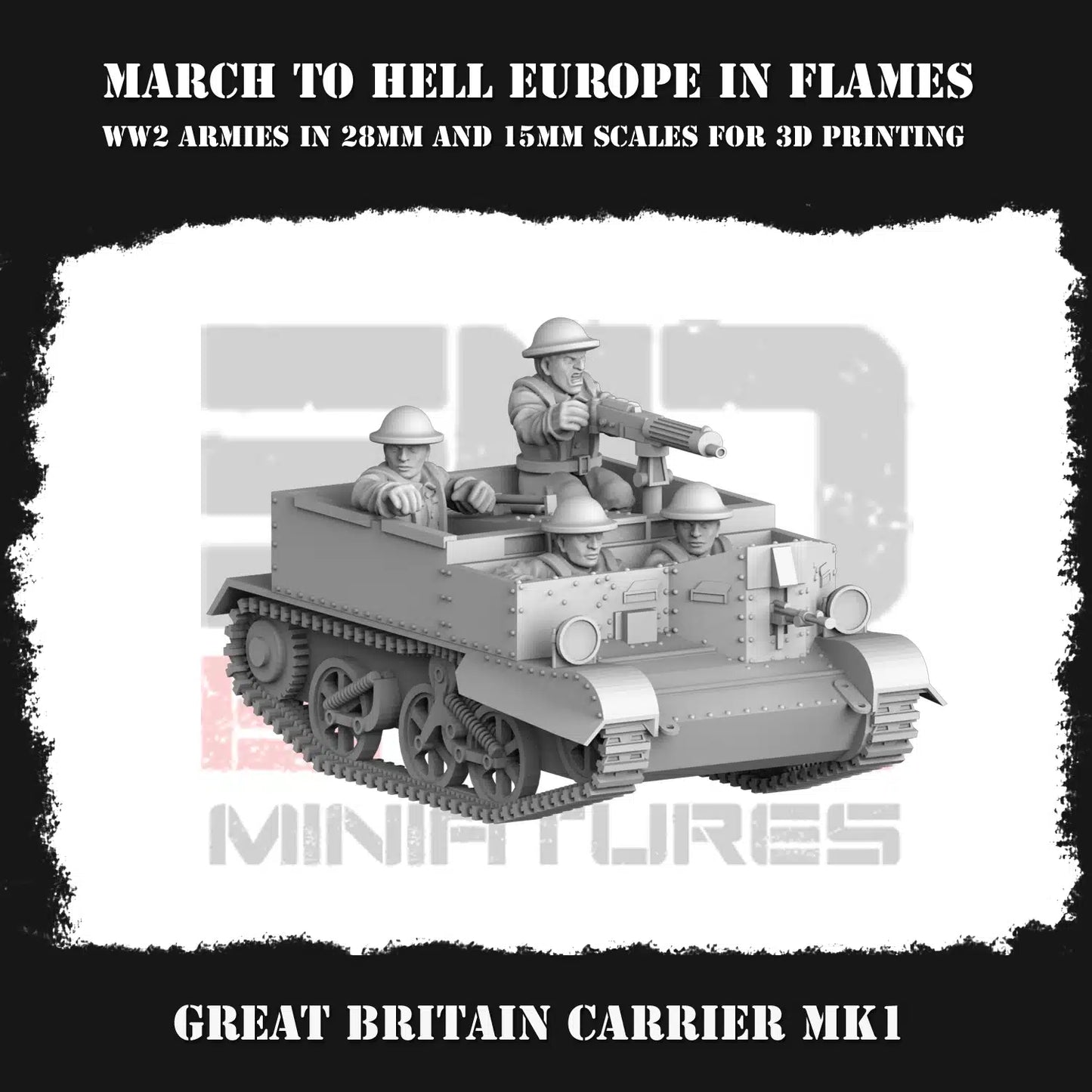 WW2 GREAT BRITIAN UNIVERSAL CARRIER MK I | 3DBreed 15mm Wargaming Miniatures