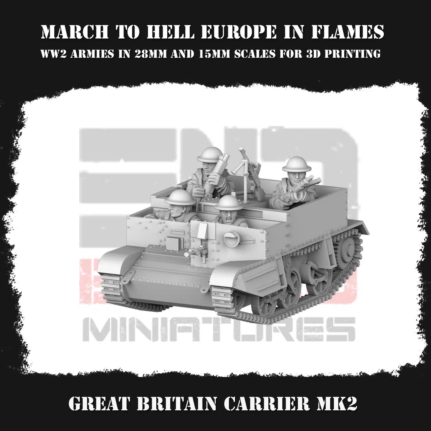 WW2 GREAT BRITIAN UNIVERSAL CARRIER MK II | 3DBreed 15mm Wargaming Miniatures
