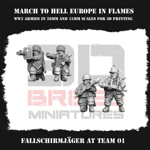 WW2 German Army (Fallschirmjäger) AT TEAM | 3DBreed 15mm Wargaming Miniatures