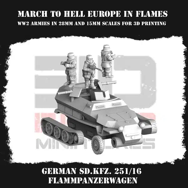 WW2 GERMAN ARMY (WEHRMACHT) FLAMMPANZERWAGEN | 3DBreed 15mm Wargaming Miniatures