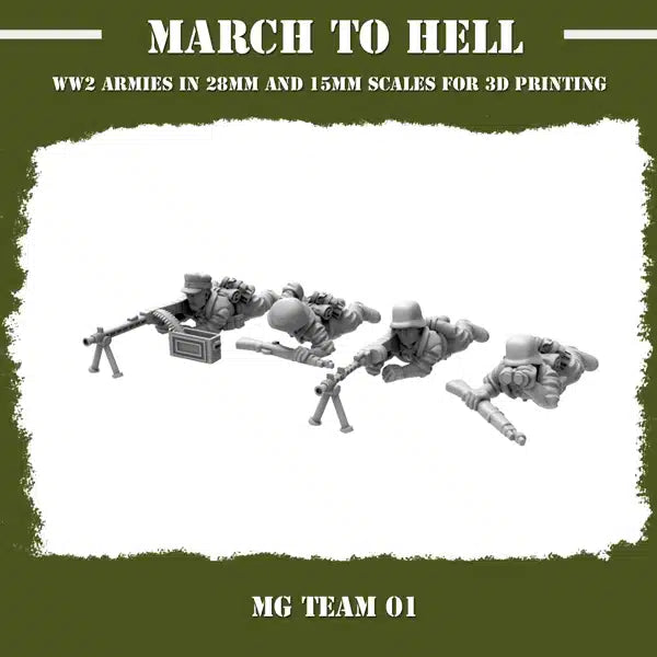 WW2 GERMAN ARMY (WEHRMACHT) MG TEAM | 3DBreed 15mm Wargaming Miniatures
