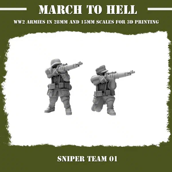 WW2 GERMAN ARMY (WEHRMACHT) SNIPER TEAM | 3DBreed 15mm Wargaming Miniatures