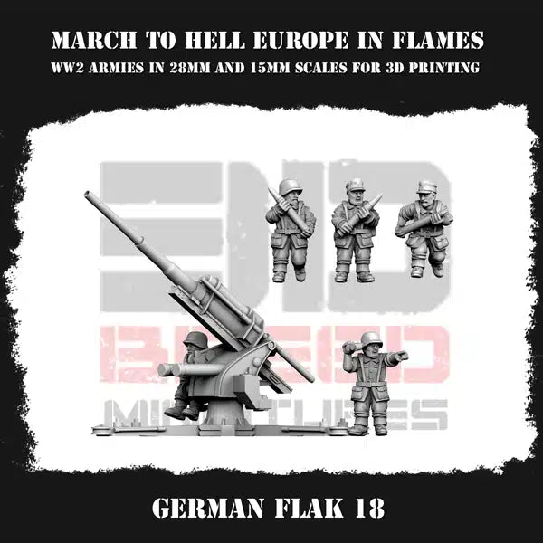 WW2 GERMAN (WEHRMACHT) FLAK 18 | 3DBreed 15mm Wargaming Miniatures