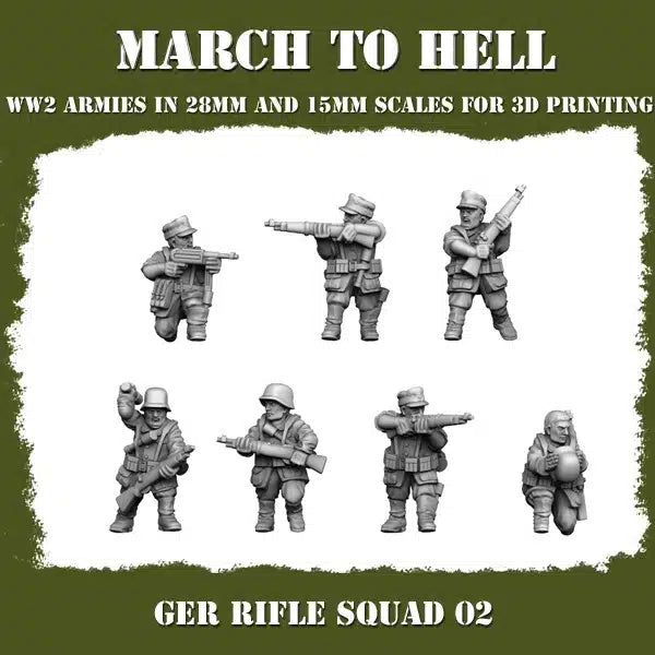 WW2 GERMAN ARMY (WEHRMACHT) RIFLE SQUAD | 3DBreed 15mm Wargaming Miniatures