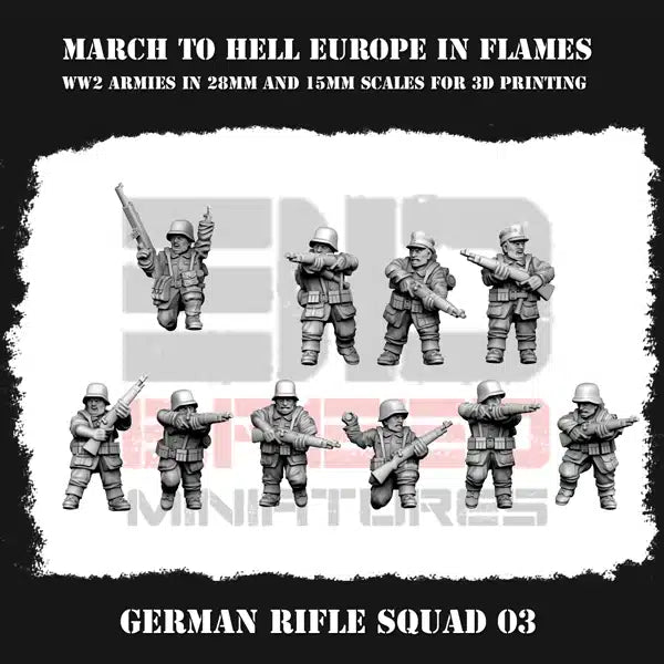 WW2 German Army (Wehrmacht) RIFLE SQUAD | 3DBreed 15mm Wargaming Miniatures