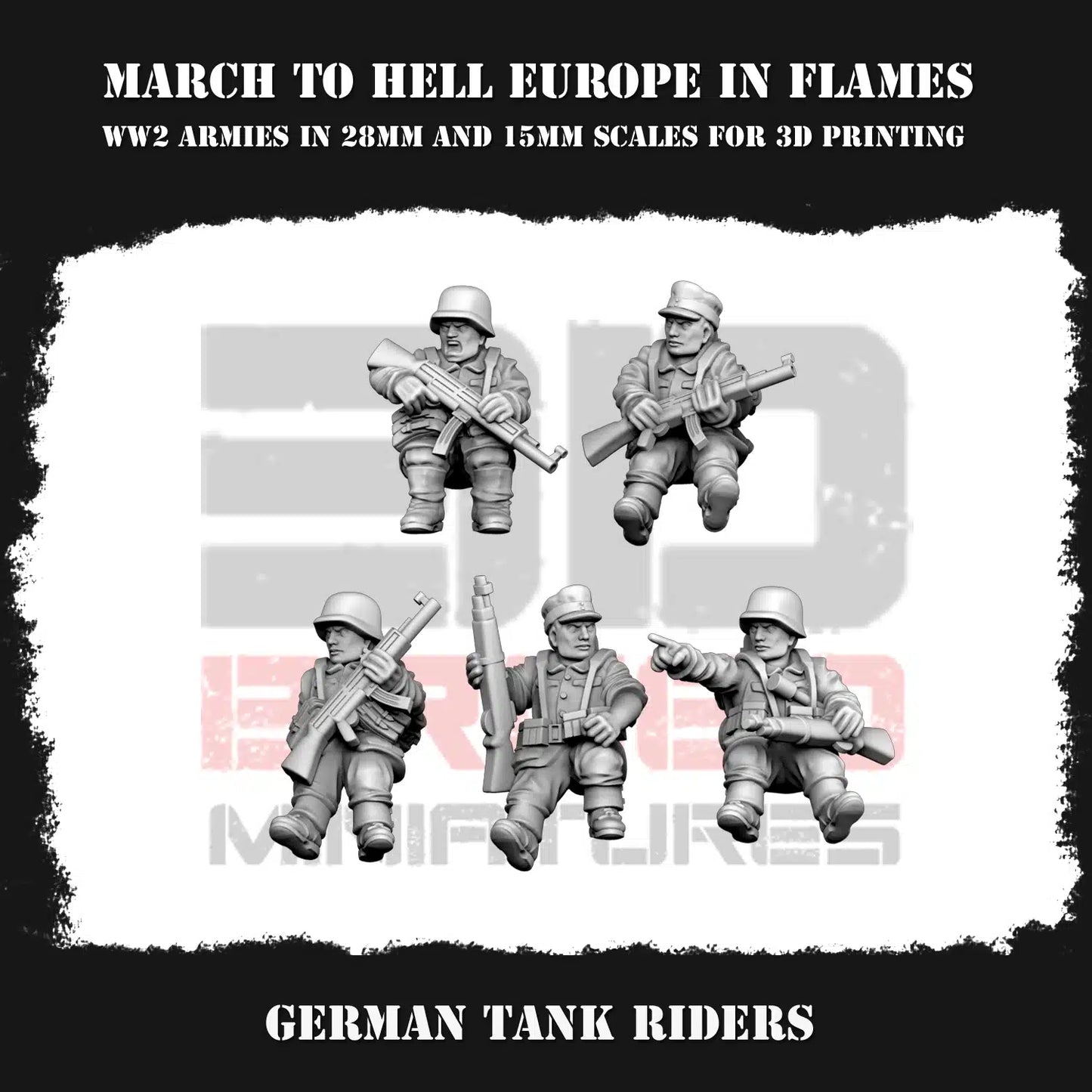 WW2 GERMAN TANK RIDERS | 3DBreed 15mm Wargaming Miniatures