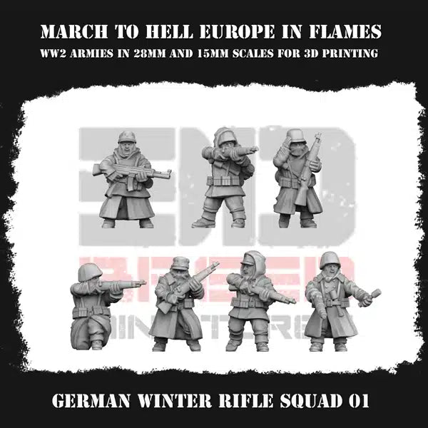 WW2 GERMAN EIF RIFLE SQUAD | 3DBreed 15mm Wargaming Miniatures