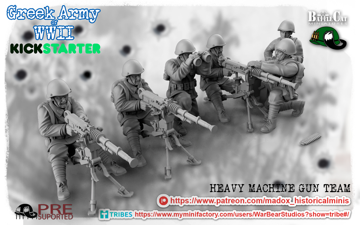 WW2 Greek HMG Teams | Battlecat 28mm Historical Wargaming Miniatures Role Playing Miniatures