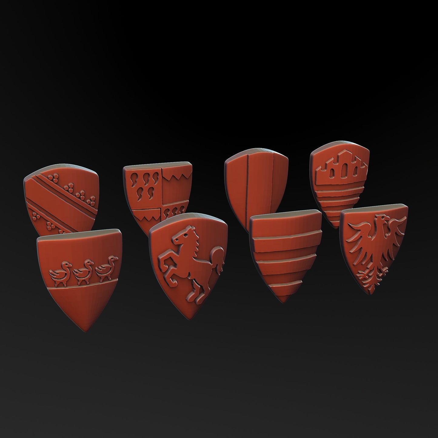Medieval Shields Pack - Holy Roman Empire Knights | 3DBreed 15mm Wargaming Miniatures Role Playing Miniatures