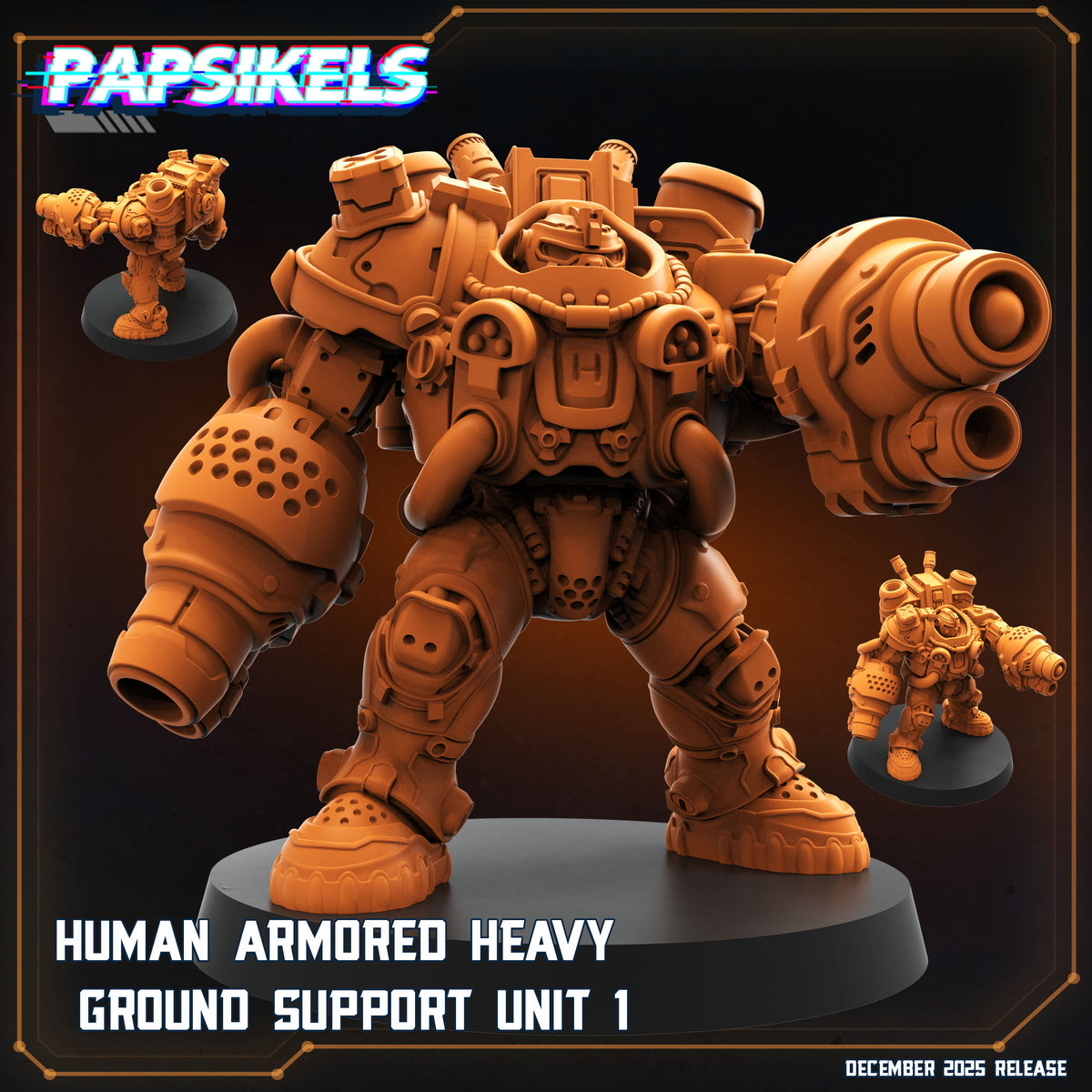 Human Colonies Ranger Heavy Suits | Papsikels 32mm Sci Fi Miniatures