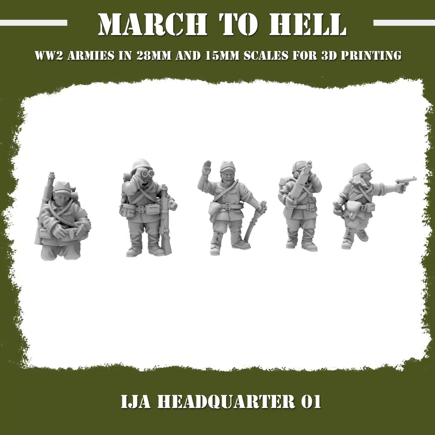 WW2 IMPERIAL JAPANESE ARMY (IJA) HQ 01 | 3DBreed 15mm Wargaming Miniatures