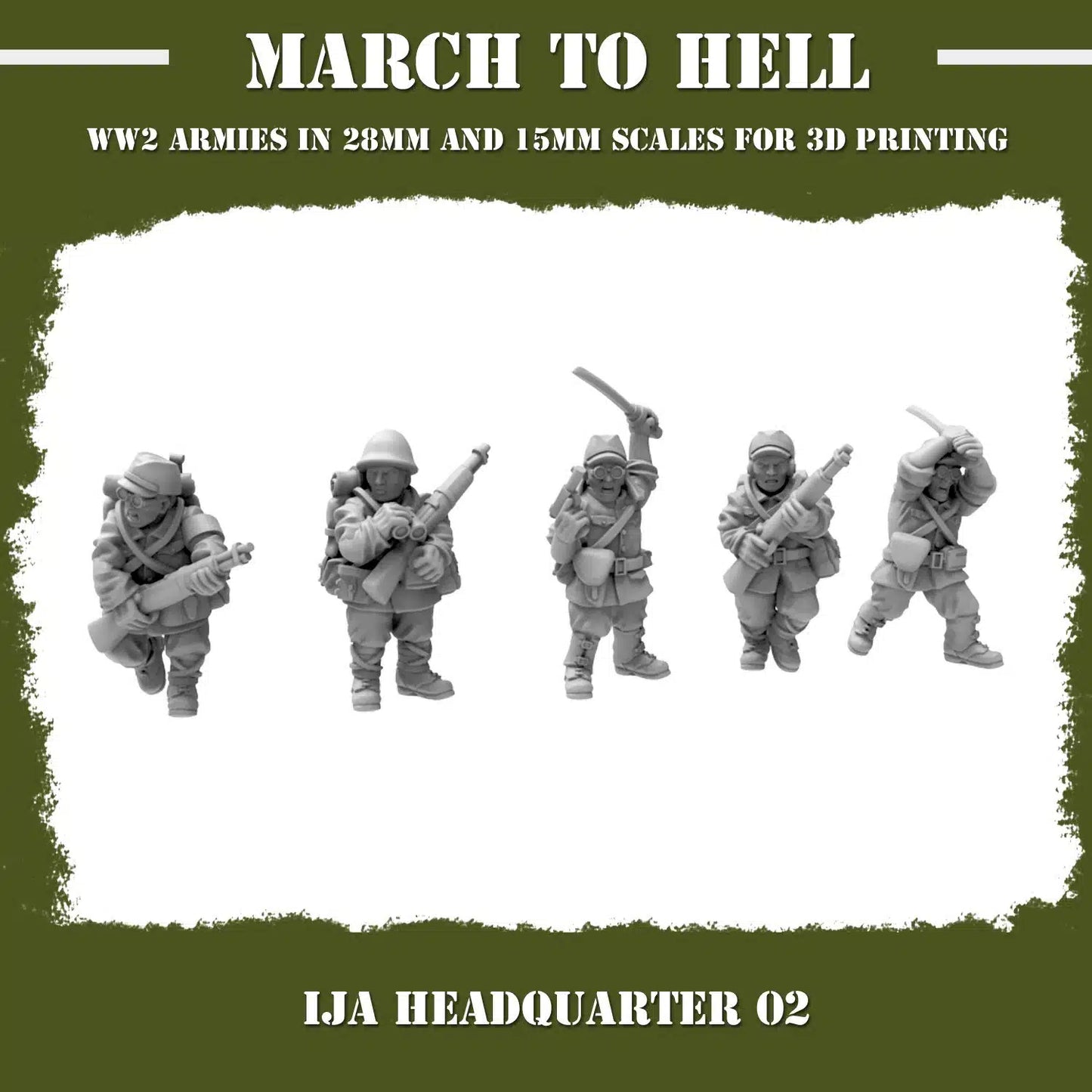WW2 IMPERIAL JAPANESE ARMY (IJA) HQ 02 | 3DBreed 15mm Wargaming Miniatures