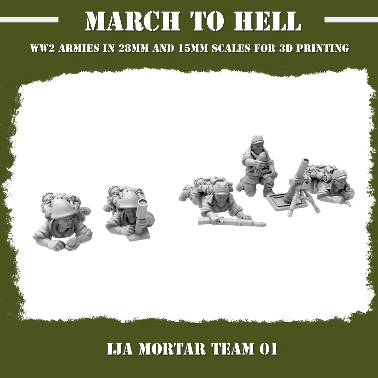 WW2 IMPERIAL JAPANESE ARMY (IJA) MOTAR TEAM | 3DBreed 15mm Wargaming Miniatures