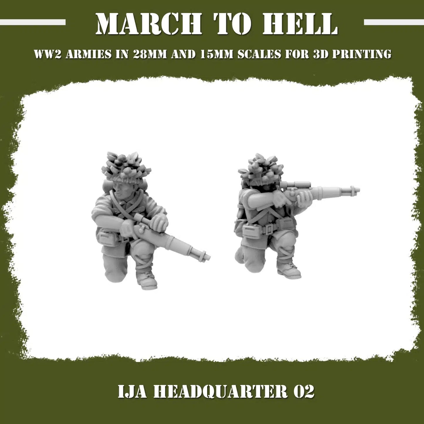 WW2 IMPERIAL JAPANESE ARMY (IJA) HQ 02 SNIPER TEAM | 3DBreed 15mm Wargaming Miniatures