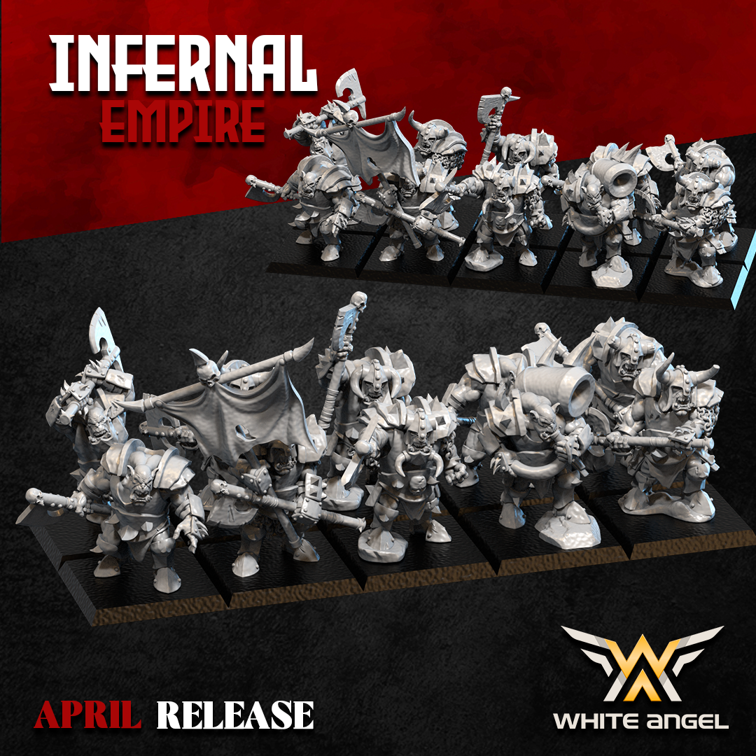 Infernal Dwarf Heavy Orcs | White Angel 28/32mm Fantasy Wargaming Miniatures Role Playing Miniatures