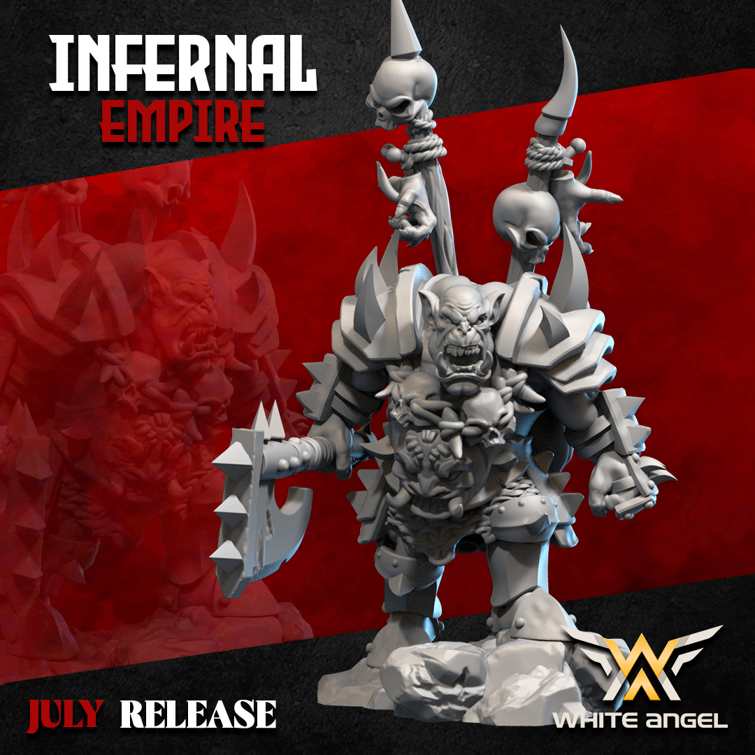 Infernal Dwarf Orc Commander | White Angel 28/32mm Fantasy Wargaming Miniatures